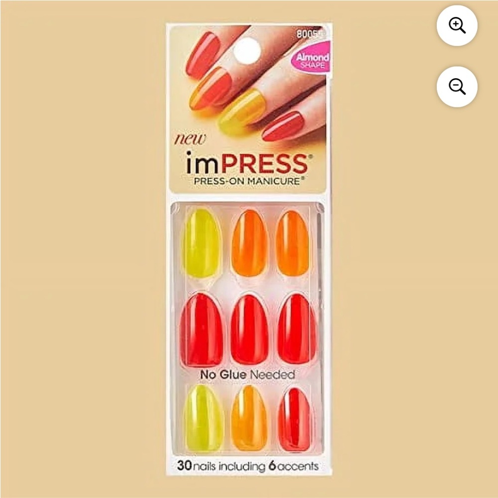 imPRESS Vibrant Red and Yellow Press-On Nails